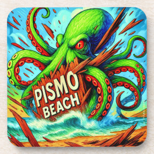 DESSOUS-DE-VERRE "LA BÊTE DES PETITS-DÉJEUNERS À PISMO BEACH". (6)