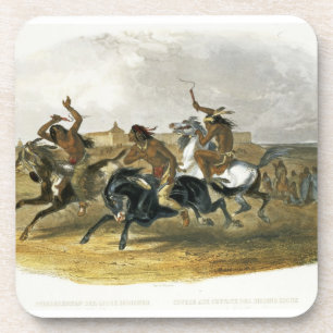 Dessous-de-verre La course de chevaux des Indiens de Sioux