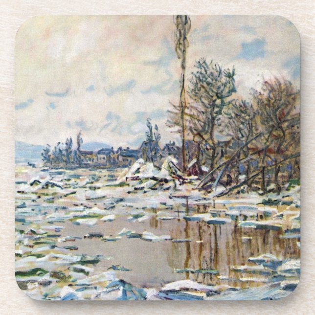Dessous-de-verre La débâcle de la glace par Claude Monet (Devant)