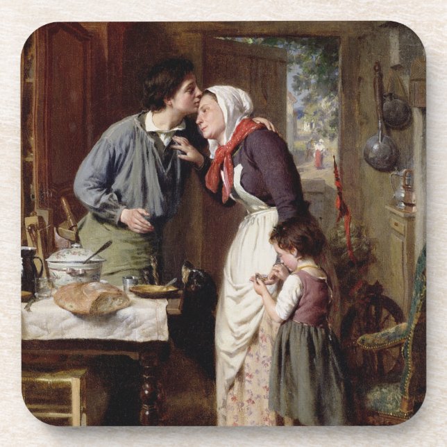 Dessous-de-verre La dévotion d'un fils, 1868 (huile sur la toile) (Devant)
