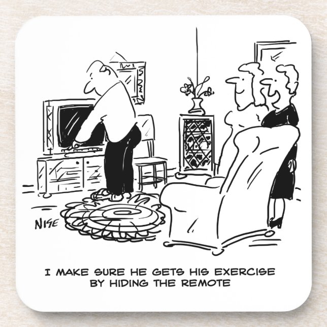 Dessous-de-verre La femme masque la télécommande de la télévision (Devant)