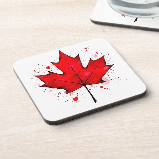 Dessous-de-verre La feuille d'âme du Canada (Côté gauche)