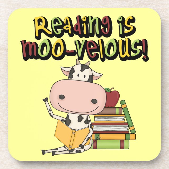 Dessous-de-verre La lecture est MOO-velous (Devant)