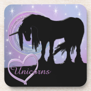 Dessous-de-verre La licorne noire mystique (Pastel Swirl)
