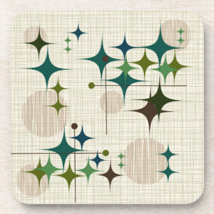 Dessous-de-verre La moitié du siècle Starbursts moderne et globes