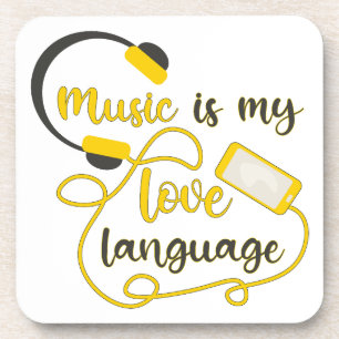 Dessous-de-verre La musique est ma langue d'amour phrase romantique