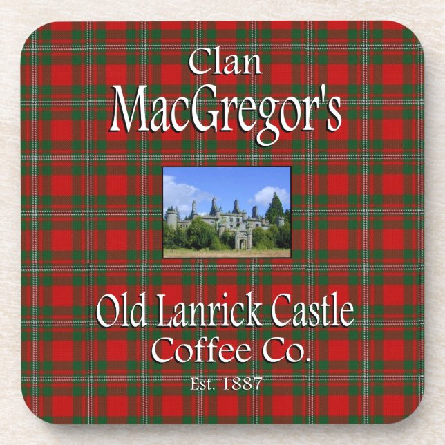 Dessous-de-verre La Old Lanrick Castle Coffee Co de Clan MacGregor. (Devant)