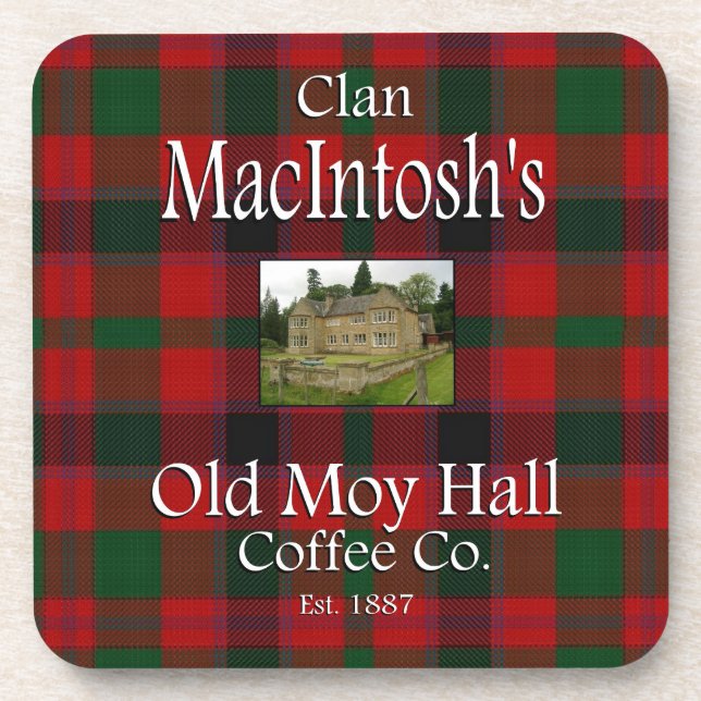 Dessous-de-verre La Old Moy Hall Coffee Co. de Clan MacIntosh. (Devant)