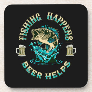 Dessous-de-verre La pêche arrive. La bière aide!