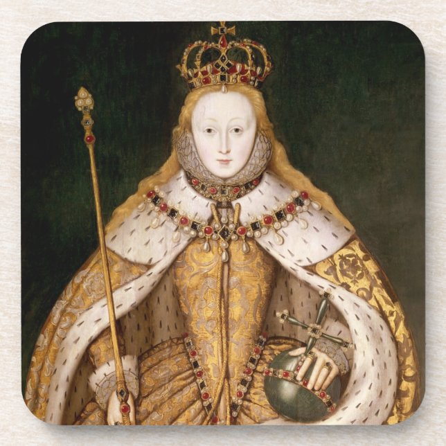 Dessous-de-verre La Reine Elizabeth I dans des robes longues de (Devant)