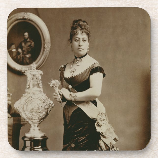 Dessous-de-verre La Reine Emma (1836-85) (photographie de sépia) (Devant)