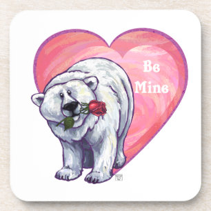 Dessous-de-verre La Saint-Valentin de l'ours polaire