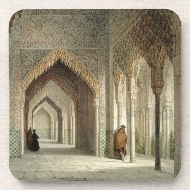 Dessous-de-verre La salle de cour d'Alhambra, Grenade, 1853 (allumé (Devant)