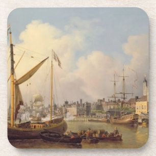 Dessous-de-verre La Tamise et la tour de Londres censément sur t