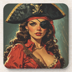 Dessous-de-verre La tentatrice pirate écarlate