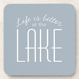 Dessous-de-verre La vie est meilleure au lac Citation Déco Chic