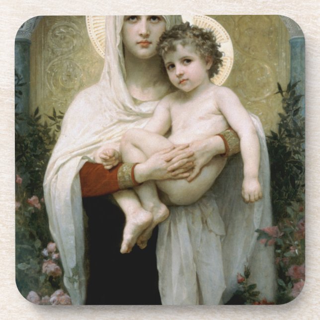 Dessous-de-verre La Vierge des Roses de Bouguereau (1903) (Devant)