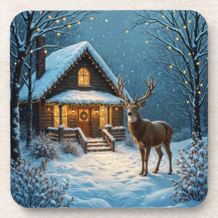 Dessous-de-verre La visite de Noël enneigée de Big Buck
