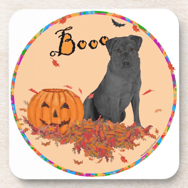 Dessous-de-verre Labrador Retriever noir Boo! (Devant)