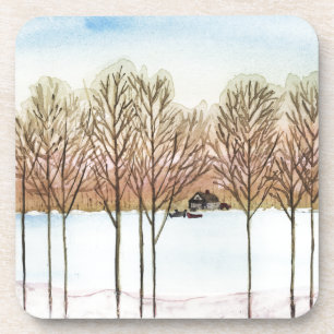 Dessous-de-verre Lac d'hiver