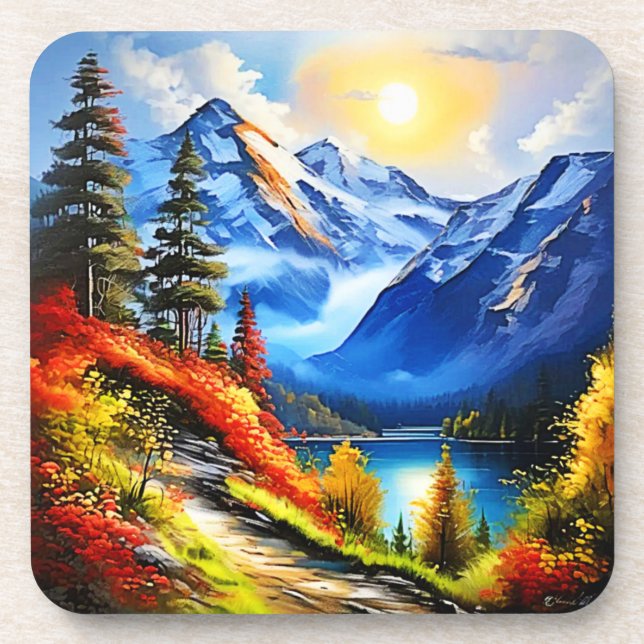 Dessous-de-verre Lac Mountain : Vue Pittoresque (Devant)