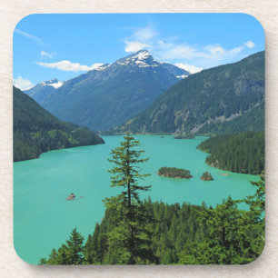 Dessous-de-verre Lac Turquoise de Snowy Mountain à Washington