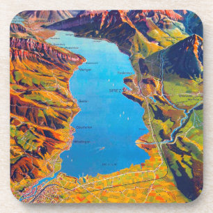 Dessous-de-verre Lac vintage de Thun Suisse Voyage