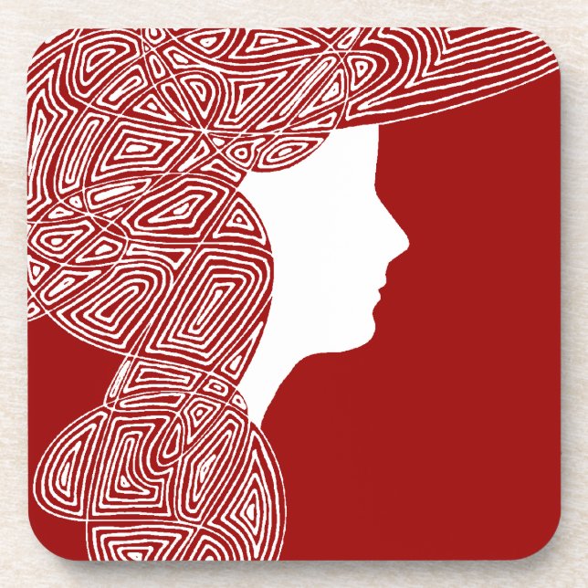 Dessous-de-verre Lady Red (Devant)