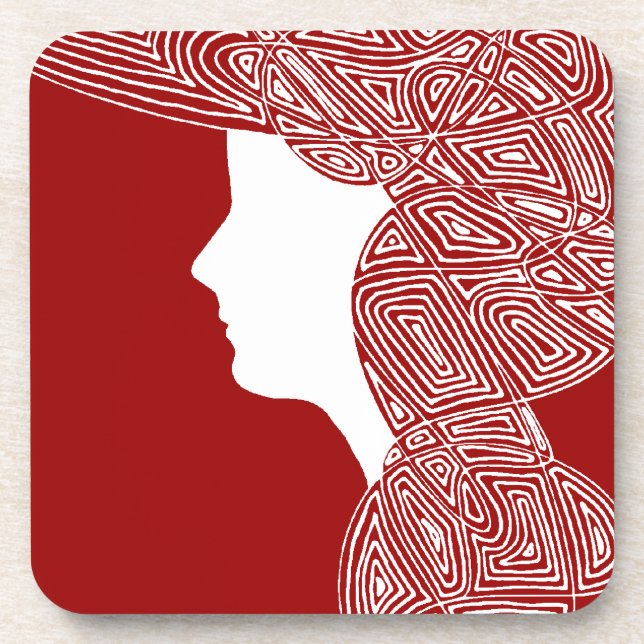 Dessous-de-verre Lady Red (Devant)