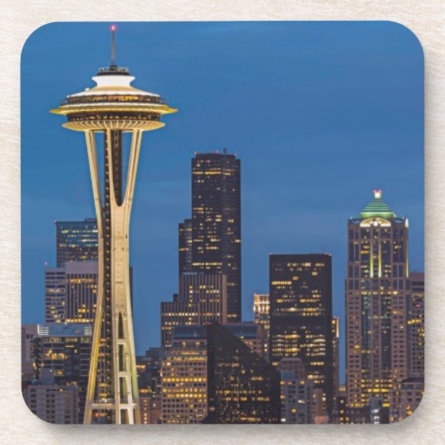 Dessous-de-verre L'aiguille de l'espace et Seattle du centre (Devant)
