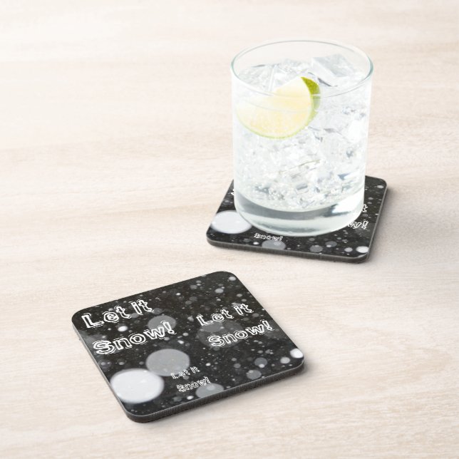 Dessous-de-verre Laisser neiger sur un Arrière - plan neigeux (Côté Droit)