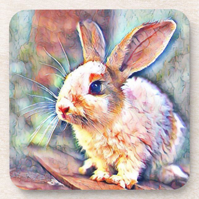 Dessous-de-verre lapin aquarell (Devant)