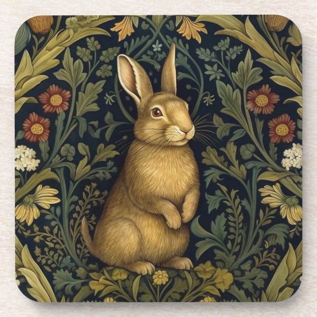 Dessous-de-verre Lapin dans la forêt style Art nouveau (Devant)