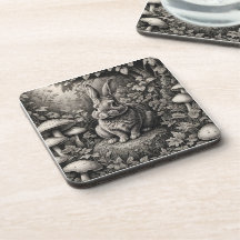 Lapin dans un jardin de champignons