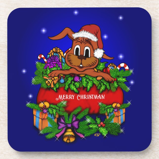 Dessous-de-verre Lapin de Noël (Devant)