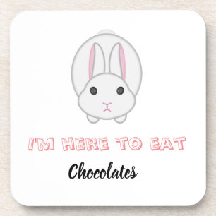 Dessous-de-verre Lapin de Pâques attendant de manger des chocolats