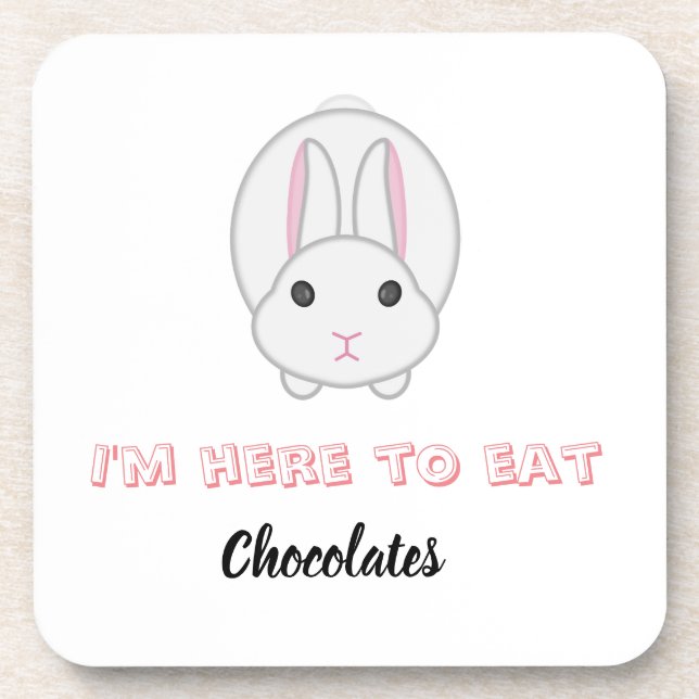 Dessous-de-verre Lapin de Pâques attendant de manger des chocolats (Devant)