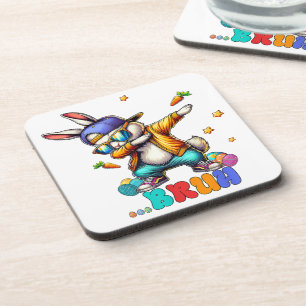 Dessous-de-verre Lapin de Pâques drôle de Bruh Dab