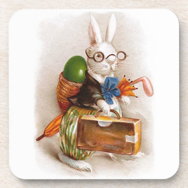 Dessous-de-verre Lapin de Pâques en tournée (Devant)