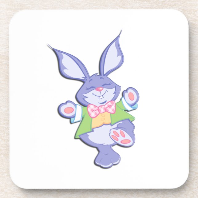 Dessous-de-verre Lapin de Pâques Violet Dansant (Devant)