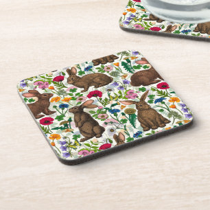 Dessous-de-verre Lapins et fleur sauvage