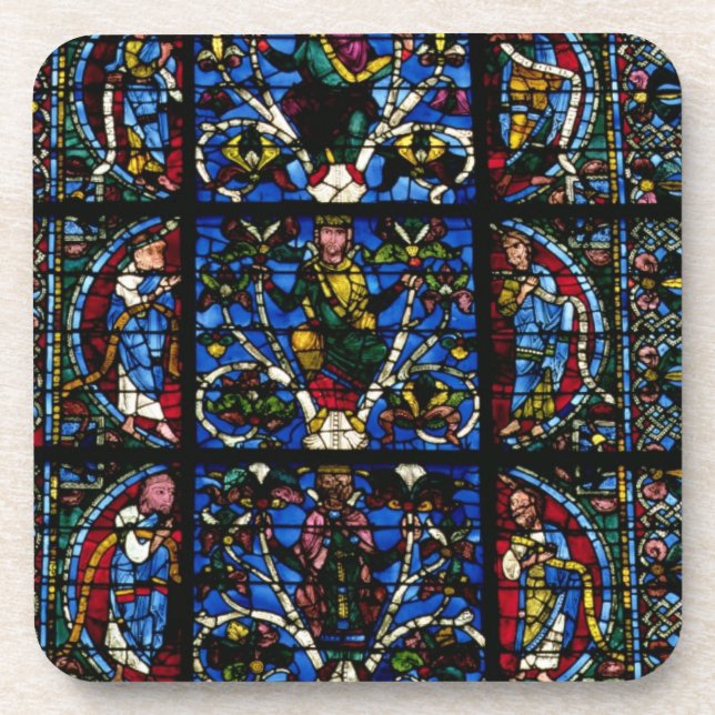 Dessous-de-verre L'arbre de Jesse, fenêtre en ogive dans le facad (Devant)