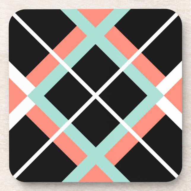 Dessous-de-verre Large Plaid Mint Coaster (Devant)
