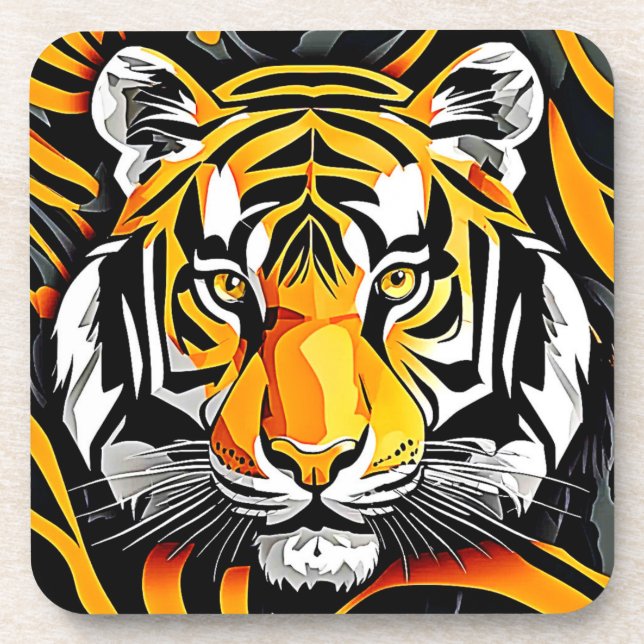 Dessous-de-verre L'art Abstrait du tigre (Devant)