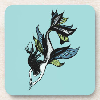 Dessous-de-verre L'art de l'encre dessinée à la main de la sirène