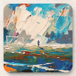Dessous-de-verre "L'art du football" (Style 2) Peinture à l'huile 