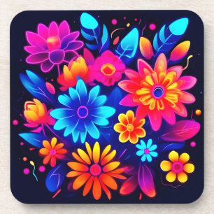 Dessous-de-verre L'art floral du néon
