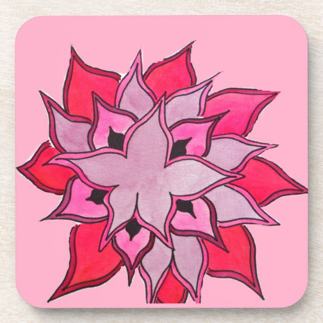 Dessous-de-verre L'art floral rose et violet (Devant)