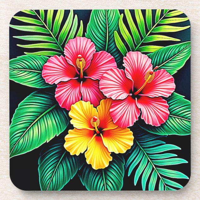 Dessous-de-verre L'art tropical des Hibiscus (Devant)