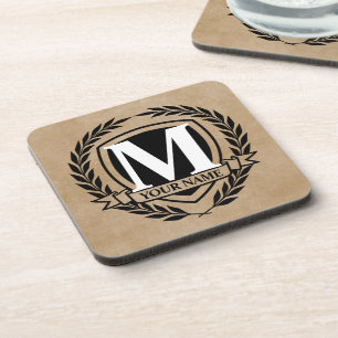 Dessous-de-verre Laurel Monogram Design Beverage Coaster